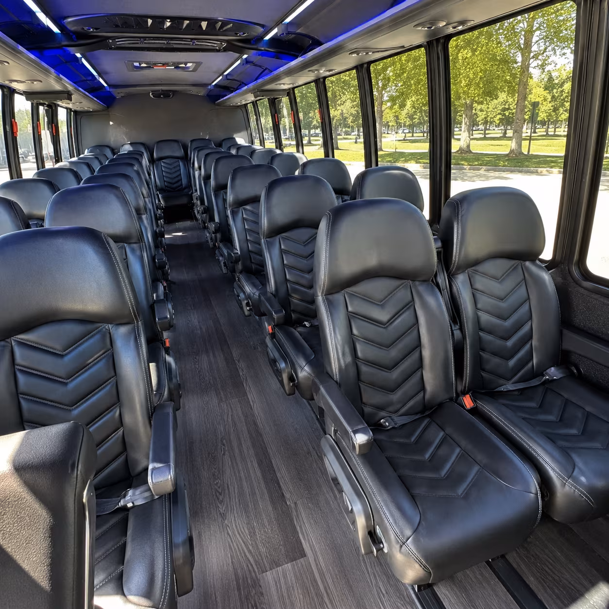 Wichita Airport Shuttle & Transportation party bus interior